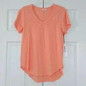 Wilt Light Orange Short Sleeve Slub Jersey Top
